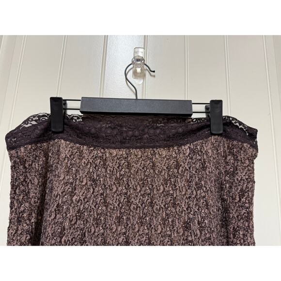 CAbi Skirt Stretch Lace Brown/Tan Size Large Style #957 - Picture 5 of 5